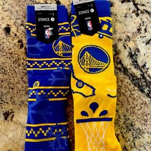Two pair of new Golden State Warriors Stance Socks